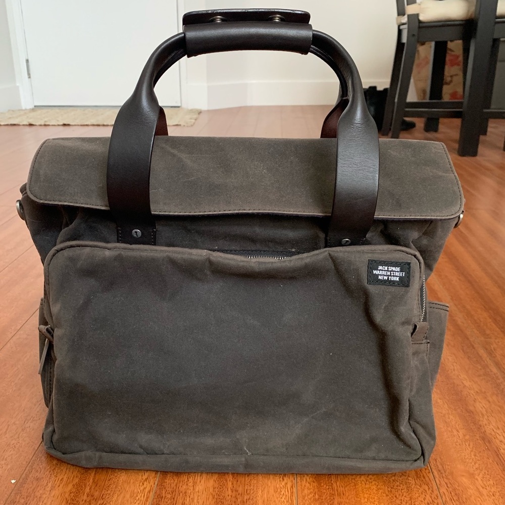 Jack Spade Oilcloth with Leather Trim Shoulder/ Laptop Bag
